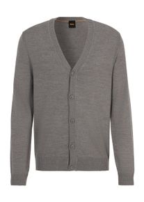 BOSS Orange Herren Strickjacke "Avac_CD", grau, casual, Gr. XXXL, gestreift, Strick, Obermaterial: 60% Schurwolle, 40% Polyacryl, Strickjacken, mit
