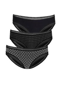 Lascana Damen Bikinislip, Gr. 32, schwarz, Jersey, Obermaterial: 95% Baumwolle, 5% Elasthan. Spitze: 90% Polyamid, 10% Elasthan, bedruckt, unifarben,