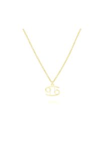 Beka & Bell BEKA & BELL Damen Kette mit Anhänger "925-Sterling Silber vergoldet Glänzend 42cm Krebs", 42cm, Silber 925 (Sterlingsilber), L: 42cm, gelb, Silber