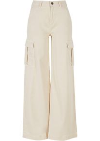 Urban Classics Damen Stoffhose "Urban Classics Damen", beige, Gr. 33, unifarben, 98% Baumwolle, 2% Elasthan, Hosen