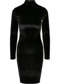 Urban Classics Damen Shirtkleid "Urban Classics Damen Ladies Velvet Turtle Neck Dress", schwarz, klassisch, Gr. S, unifarben, 92% Polyester, 8%