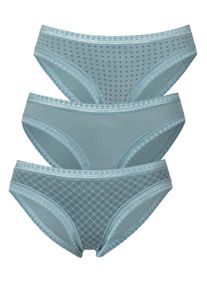 Lascana Damen Bikinislip, Gr. 32, grün, Jersey, Obermaterial: 95% Baumwolle, 5% Elasthan. Spitze: 90% Polyamid, 10% Elasthan, bedruckt, unifarben,