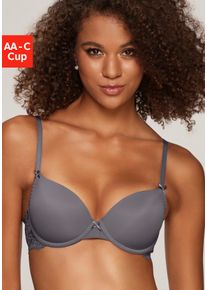 Nuance Damen Schalen-BH, Gr. 70, grau, Spitze, Microtouch, Obermaterial: 85% Polyamid, 15% Elasthan, feminin, BHs, im Rücken aus Spitze, Cups aus