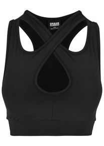 Urban Classics Damen Sport-BH "Urban Classics Damen Ladies Crossed Sprots Bra", Gr. L, schwarz, 77% Polyester, 23% Elasthan, BHs