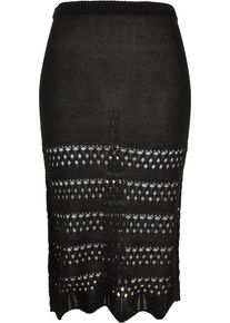 Urban Classics Damen Sommerrock "Urban Classics Damen Ladies 3/4 Crochet Knit Skirt", schwarz, Gr. S, unifarben, 100% Polyacryl, Röcke