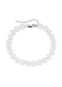 Smart Jewel Herren Armband "mit Muschel-Perlen, Silber 925", 23cm, Silber 925 (Sterlingsilber), weiß, Silber 925 (Sterlingsilber), Armbänder