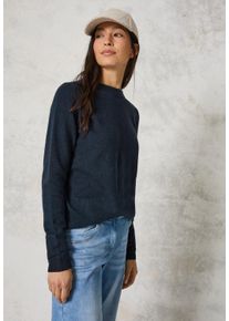 Cecil Damen Strickpullover, blau, casual, Gr. L, unifarben, Strick, Obermaterial: 37% Baumwolle, 34% Polyacryl, 26% Polyester, 3% Elasthan, Pullover,