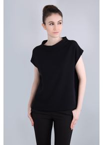 Imperial Damen Blusentop, schwarz, casual, Gr. XS, unifarben, Jersey, Obermaterial: 97% Polyester, 3% Elasthan, Blusen, aus leicht, fließender