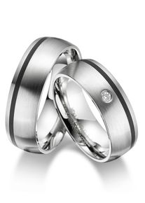 MARRYA Damen Partnerring "Edelstahl Ringe Trauringe Eheringe Partnerringe", 48, Edelstahl, silber, Edelstahl, Fingerringe
