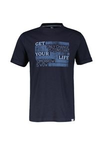 Lerros Herren T-Shirt "Lerros T-Shirt mit modischem Print", blau, Gr. S, 100% Baumwolle, Shirts