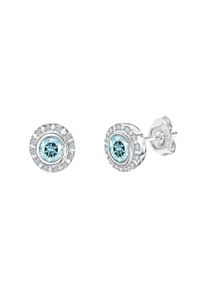 Vivance Damen Paar Ohrstecker "925-Sterling Silber rhodiniert Weißtopas und Blautopas", ONE-SIZE, Silber 925 (Sterlingsilber), weiß, Silber 925