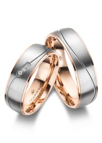 MARRYA Damen Partnerring "Titan Ringe Trauringe Eheringe Partnerringe", 48, Titan, rosa, Titan, Fingerringe