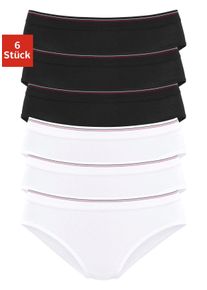 H.I.S. H.I.S Damen Bikinislip, Gr. 32, schwarz-weiß, Obermaterial: 95% Baumwolle, 5% Elasthan, unifarben, Unterhosen, aus elastischer Baumwoll-Qualität