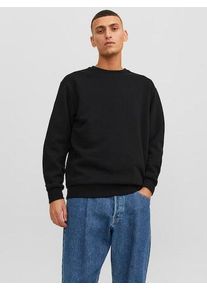 Jack & Jones JACK & JONES Herren Sweatshirt "JJEBRADLEY SWEAT CREW NOOS", schwarz, modisch, Gr. XS, unifarben, angeraute Sweatware, Obermaterial: 61% Polyester,