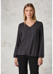 Cecil Damen Langarmbluse, grau, casual, Gr. M, unifarben, Stoff, 100% Viskose, Blusen, aus softer Viskose