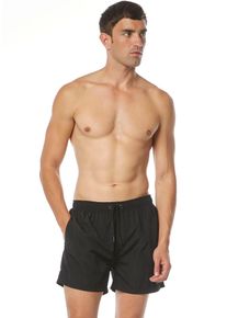 Bruno Banani Herren Badeshorts "Boxer Wave Line 2.0 Swim", schwarz, klassisch, Gr. M, unifarben, Microfaser, Polyester, Badehosen, mit