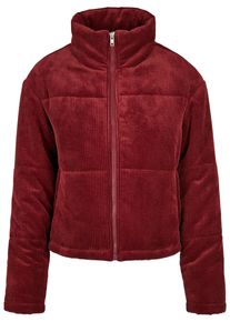 Urban Classics Damen Winterjacke "Urban Classics Damen Ladies Corduroy Puffer Jacket", rot, casual, Gr. M, unifarben, 100% Baumwolle, Jacken