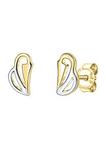 Vivance Damen Paar Ohrstecker "375/- Gelbgold bicolor glanz", ONE-SIZE, Gold, bunt, Gold, Ohrringe