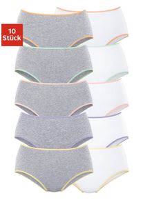 Petite Fleur Damen Hüftslip, Gr. 32, grau, Single Jersey, Obermaterial: 95% Baumwolle, 5% Elasthan, unifarben, Unterhosen, aus elastischer Baumwolle