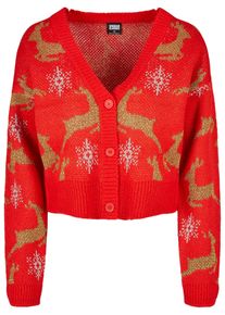 Urban Classics Damen Cardigan "Urban Classics Damen Ladies Short Oversized Christmas Cardigan", bunt, Gr. S, unifarben, 70% Polyacryl, 20% Polyester,