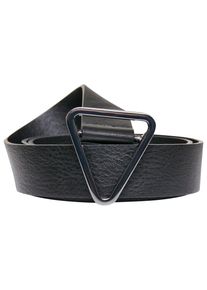 Urban Classics Damen Hüftgürtel "Urban Classics Unisex Synthetic Leather Triangle Buckle Belt", schwarz, Gr. S, 100% Polyester, Gürtel