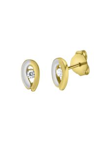 Vivance Damen Paar Ohrstecker "375/- Gelbgold bicolor Zirkonia", ONE-SIZE, Gold, bunt, Gold, Ohrringe