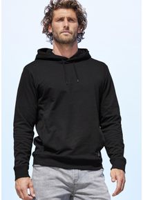 John Devin Herren Hoodie, schwarz, casual, Gr. L, unifarben, angeraute Sweatware, Obermaterial: 60% Baumwolle, 40% Polyester, Sweatshirts, Langarm,