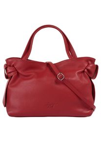 Samantha Look Damen Henkeltasche, rot, Leder, unifarben, leicht glänzend, Taschen, echt Leder, Made in Italy