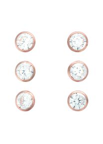 Vivance Damen Paar Ohrstecker "925 Silber rotvergoldet 3er-Set 4mm", ONE-SIZE, Silber 925 (Sterlingsilber), rot, Silber 925 (Sterlingsilber), Ohrringe