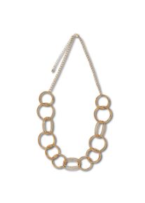 Steuer Damen Collierkettchen "Collier aus Ringen goldfarben", 75cm, Metall, L: 75cm, gelb, Metall, Halsketten