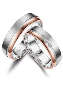 MARRYA Damen Partnerring "Titan Ringe Trauringe Eheringe Partnerringe", 58, Titan, rosa, Titan, Fingerringe