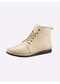 Andrea Conti Damen Schnürstiefelette, Gr. 39, beige, Leder, Rindsleder, modisch, Schuhe