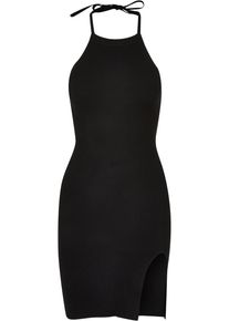 Urban Classics Damen Shirtkleid "Urban Classics Damen Ladies Rib Knit Neckholder Dress", schwarz, klassisch, Gr. XS, unifarben, 35% Polyacryl, 35%