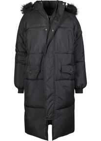Urban Classics Damen Winterjacke "Urban Classics Damen Ladies Oversize Faux Fur Puffer Coat", schwarz, casual, Gr. XL, unifarben, 100% Polyester,