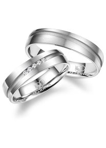 MARRYA Damen Partnerring "Edelstahl Ringe Trauringe Eheringe Partnerringe", 52, Edelstahl, silber, Edelstahl, Fingerringe