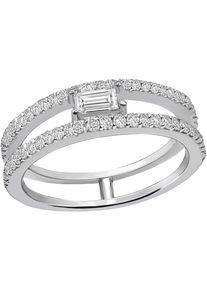 Firetti Damen Fingerring "Schmuck Geschenk Silber 925 Damenring Ring Mitte Oktagon Schliff", 54, Silber 925 (Sterlingsilber), 1,2mm, silber, Silber