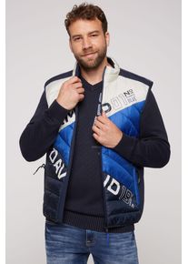 CAMP DAVID Herren Steppweste, grau, casual, Gr. M, colorblocking, Steppware, Obermaterial: 100% Polyamid, Westen, mit Colour-Blocking