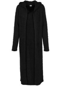 Urban Classics Damen Strickjacke "Urban Classics Damen Ladies Hooded Feather Cardigan", schwarz, Gr. XS, unifarben, 51% Polyamid, 49% Polyacryl,