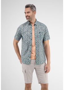 Lerros Herren Kurzarmhemd "Lerros Halbarmhemd mit floralem Print", blau, Gr. M, 100% Baumwolle, Hemden