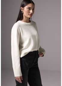 Damen Strickpullover, weiß, casual, Gr. 44, STREET ONE STUDIO, unifarben, Web, 37% Baumwolle, 34% Polyacryl, 26% Polyester, 3% Elasthan, Pullover,