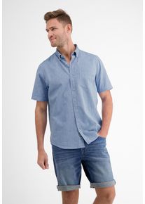 Lerros Herren Kurzarmhemd "Lerros Kurzarmhemd, Baumwoll-Leinen-Mix", blau, Gr. S, 80% Baumwolle, 20%Linen, Hemden