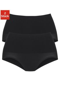 Petite Fleur Damen Formslip, Gr. 32, schwarz, Obermaterial: 65% Baumwolle, 20% Elasthan, 15% Polyamid, unifarben, Unterhosen, aus elastischer