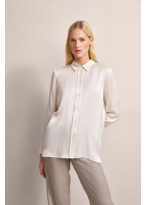 Bugatti Damen Langarmbluse, beige, casual, Gr. 38, unifarben, 100% Viskose, Blusen, mit längerem Rückenteil