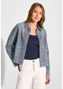 Cecil Damen Jeansjacke, blau, casual, Gr. XL, gestreift, Web, 99% Baumwolle, 1% Elasthan, Jacken, mit Knopfleiste