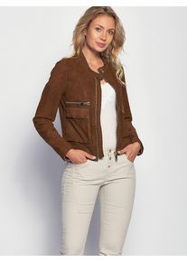 Maze Damen Lederjacke "Clermont", braun, Gr. S, Obermaterial: 100% Leder, Lammnappa / Futter: 100% Polyester / Ärmelfutter: 100% Polyester, Jacken