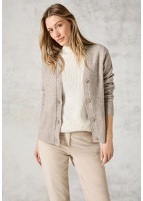 Cecil Damen Cardigan, beige, casual, Gr. XL, unifarben, Web, 37% Baumwolle, 34% Polyacryl, 26% Polyester, 3% Elasthan, Strickjacken, mit Knopfleiste