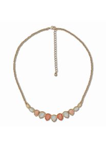 Steuer Damen Collierkettchen "Schlichtes Collier mit Tropfensteinen", 53cm, Metall, L: 53cm B: 3.0mm, gelb, Metall, B:3.0mm, Halsketten