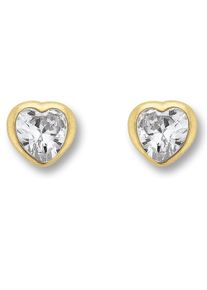 ONE ELEMENT Damen Paar Ohrhänger "Zirkonia Herz Ohrringe Ohrstecker aus 333 Gelbgold", Damen, Gelbgold 333, gold, Gelbgold 333, Ohrringe, Damen Gold