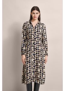 Bugatti Damen Blusenkleid, schwarz, Gr. 36, unifarben, 100% Viskose, Kleider, mit leichter Taillenraffung