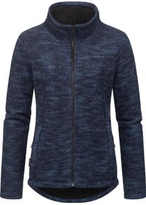 Ragwear Damen Strickjacke "Liram Melange", blau, sportlich, Gr. L, Grobstrick, Obermaterial: 56% Baumwolle, 44% Polyester, Innenfutter: 100%